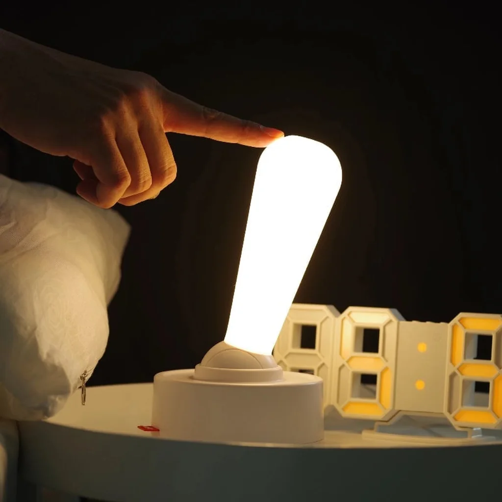 Flicking the lever night lamp on